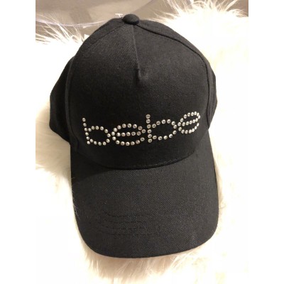 bebe Woman's Logo Swarovski Bling Black Hat One Size NEW  eb-74666912